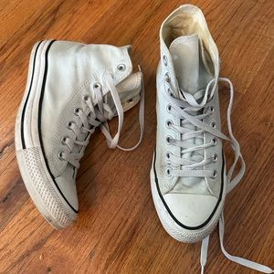 Light blue high-top converse